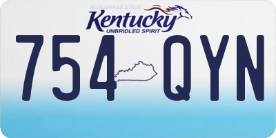 KY license plate 754QYN