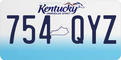 KY license plate 754QYZ