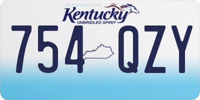 KY license plate 754QZY