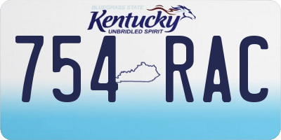 KY license plate 754RAC