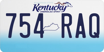 KY license plate 754RAQ