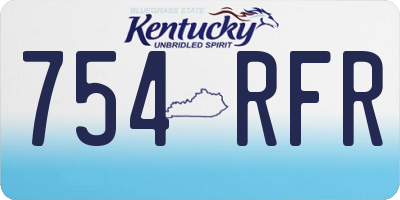 KY license plate 754RFR