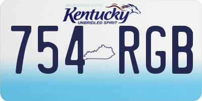 KY license plate 754RGB