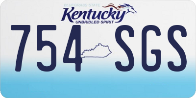 KY license plate 754SGS
