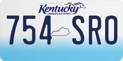 KY license plate 754SRO