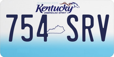 KY license plate 754SRV