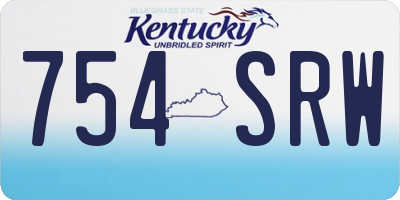 KY license plate 754SRW