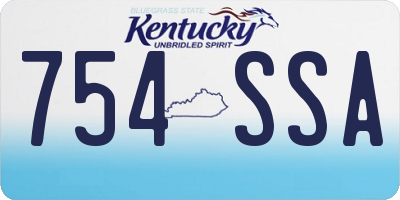 KY license plate 754SSA