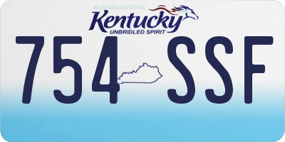 KY license plate 754SSF