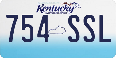 KY license plate 754SSL