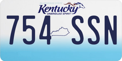 KY license plate 754SSN