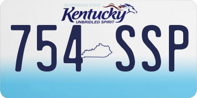 KY license plate 754SSP
