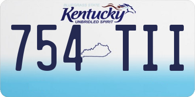 KY license plate 754TII
