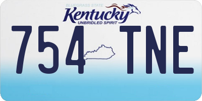 KY license plate 754TNE