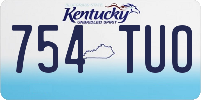KY license plate 754TUO