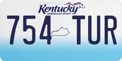 KY license plate 754TUR