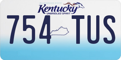 KY license plate 754TUS
