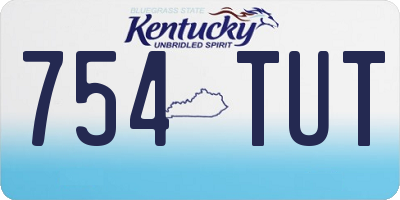 KY license plate 754TUT