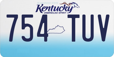 KY license plate 754TUV