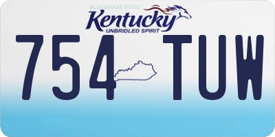 KY license plate 754TUW