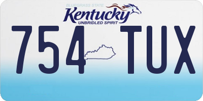 KY license plate 754TUX