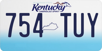 KY license plate 754TUY