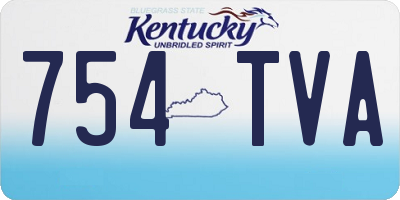 KY license plate 754TVA