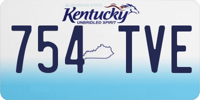 KY license plate 754TVE