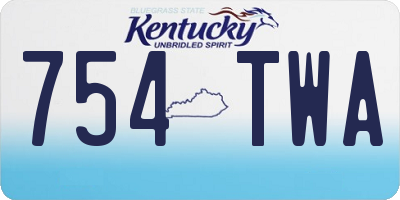 KY license plate 754TWA