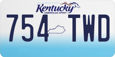 KY license plate 754TWD