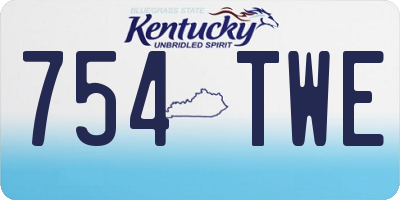 KY license plate 754TWE