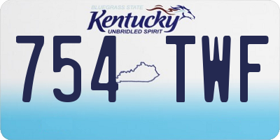 KY license plate 754TWF
