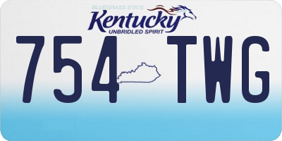 KY license plate 754TWG