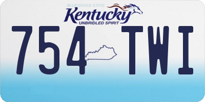 KY license plate 754TWI