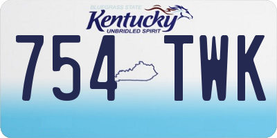 KY license plate 754TWK