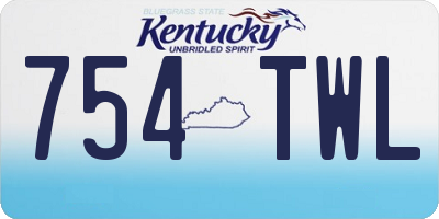 KY license plate 754TWL