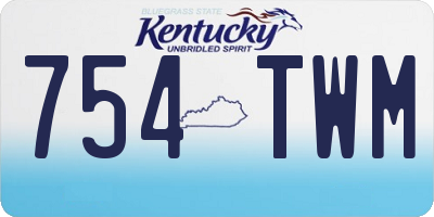 KY license plate 754TWM
