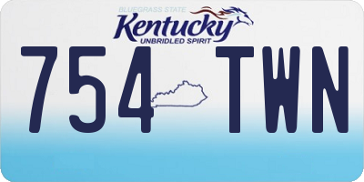 KY license plate 754TWN