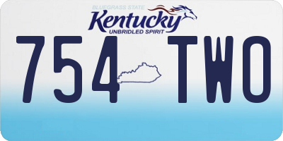 KY license plate 754TWO