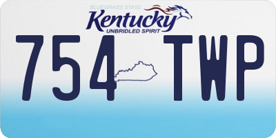 KY license plate 754TWP