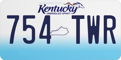 KY license plate 754TWR