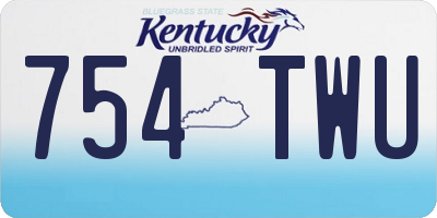 KY license plate 754TWU