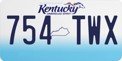 KY license plate 754TWX