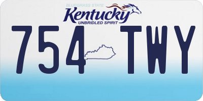 KY license plate 754TWY