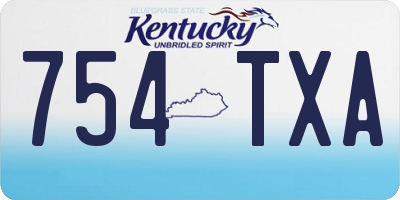 KY license plate 754TXA