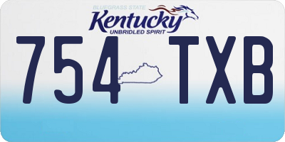 KY license plate 754TXB