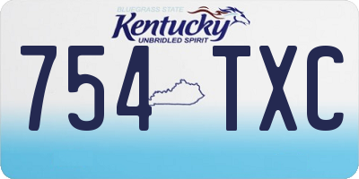 KY license plate 754TXC