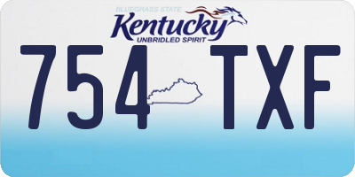 KY license plate 754TXF