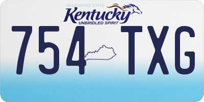 KY license plate 754TXG