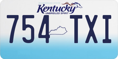 KY license plate 754TXI